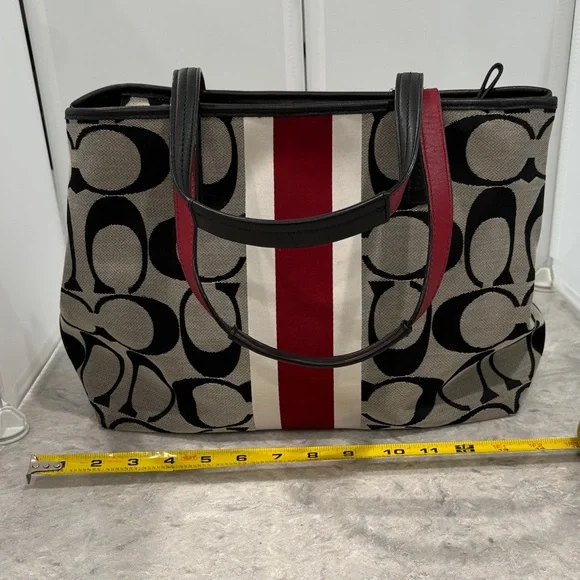 Coach Hampton Black and Red Women's Tote Bag - Picture 3 of 4